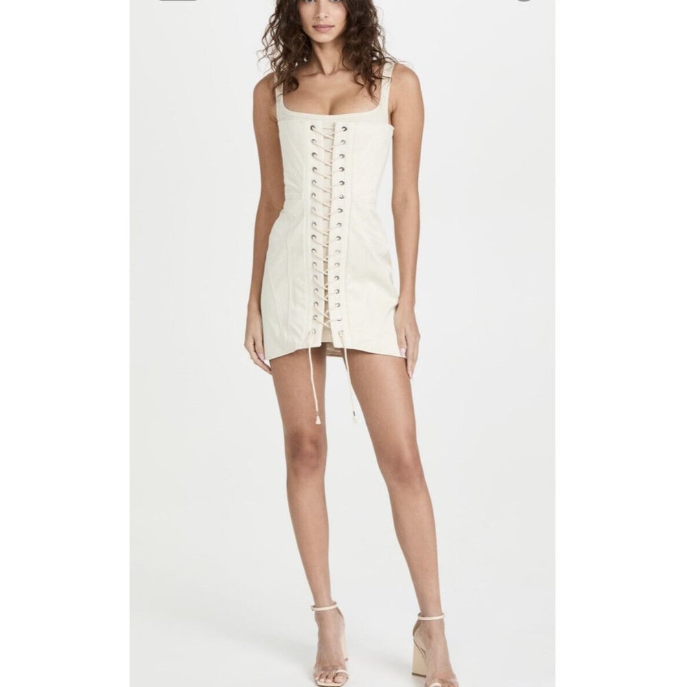 DION LEE | Laced Utility Corset Dress Unbleached Size UK6 US2 MSRP $980
